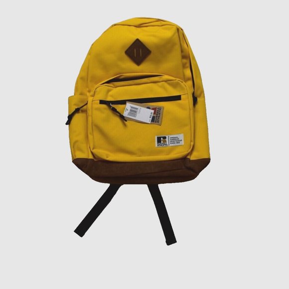 Russell Athletic Mens Womens Yellow Legacy 18" Backpack New With Tags - Picture 2 of 10
